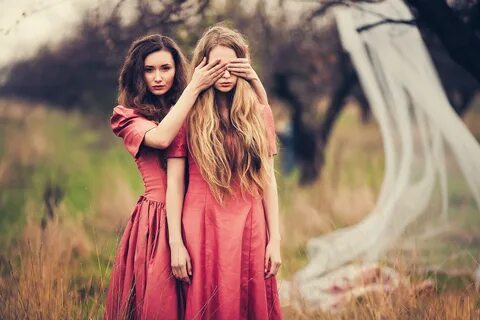 Download wallpaper hair, two girls, JOY, Marina Hakobyan, Vi