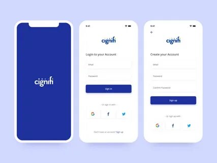 Mobile app Login & Signup UI concept