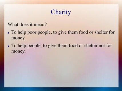Charity. - ppt download