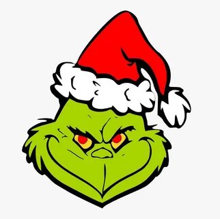 Grinch Png Pic - Grinch Face With Santa Hat, Transparent Png