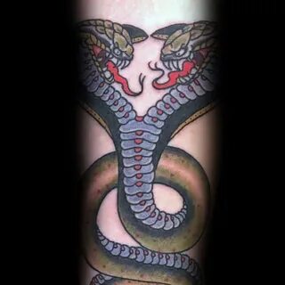 30 Two Headed Snake Tattoo Ideas For Men - Serpent Designs