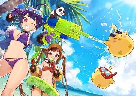 2girls animal anthropomorphism azur lane bear bikini breasts