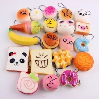 10pcs Hot Sale Kawaii Donuts Squishy Phone Strap Panda Donut Bread Cake Squishie