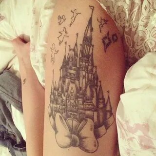 peter pan inspired tattoo, pretty cute for the thigh Disney 