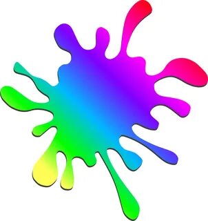 Rainbow Flower Cliparts 25, - Rainbow Paint Splatter Clip Ar