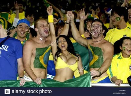 Brazilian fans world cup japan 2002 saitama stadium saitama japan.