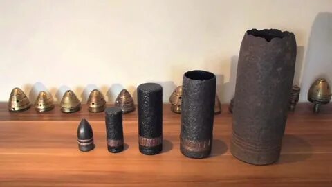 ww1 57mm and 40mm artillery shells - YouTube