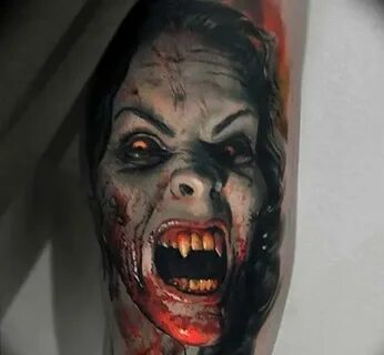 Vampire and zombie tattoos: photo, meaning and sketches