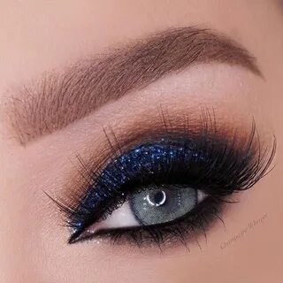 Royal blue glitter eye make up "Glitter glam 💘 🌟 " Blue glit