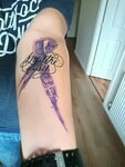 Cystic fibrosis tattoo, breathe easy and ribbon, with hidden