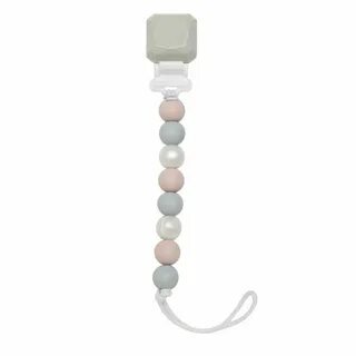 LOLLIPOP Pacifier Clip - Lolli Rose Gray - 825754006029