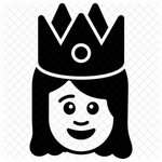 Queen Emoji Icon - Download in Glyph Style