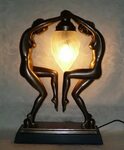 Art Nouveau Bronze Lady Lamp Moda art deco, Stile art deco m