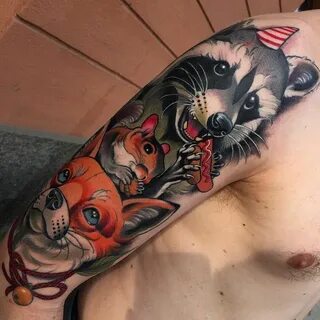 Raccoon Tattoo artists, Cool tattoos, Neo traditional