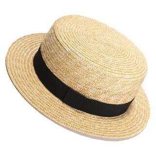 Flat Top Skimmer Boater Hat Wholesale Straw Hat Summer Natur