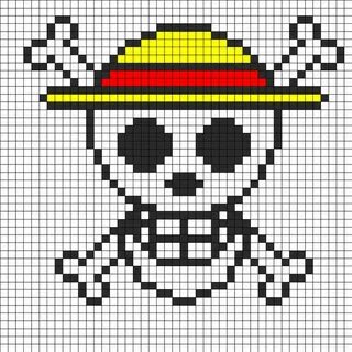 One Piece Logo Kandi Pattern Modelos de pixel art, Desenho q