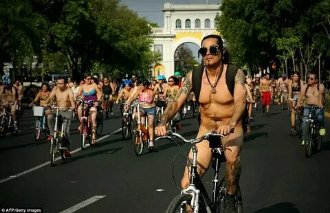 Naked bike riders take to the streets of Mexico