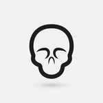 Silhouette profile skull. Symbol Halloween. Day of the dead 