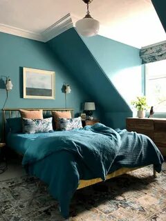 Teal And White Bedroom