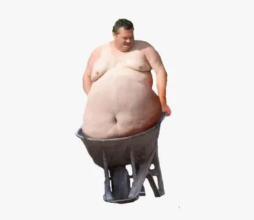 Fat Guy In Wheelbarrow, HD Png Download , Transparent Png Im