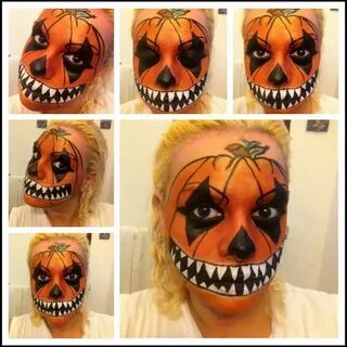 halloween pumpkin face makeup - Google Search Face painting 