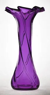 Purple Glass Ruffled Tall Vase Purple glass, Shades of purpl