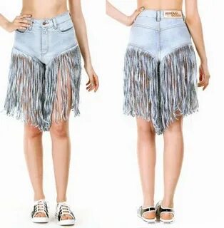 Fringe jean shorts: Jeremy Scott continues the bad work Wome