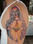 Dia De Los Mary Tattoo On Shoulder Tattoo Designs, Tattoo Pi