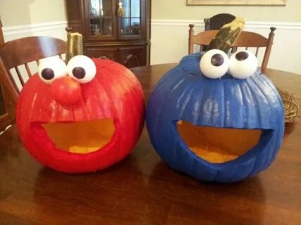 Elmo & Cookie Monster Pumpkins Elmo and cookie monster, Cook