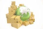 Cardboard Box Shipping and Worldwide Delivery Business Conce