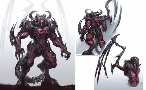 Demon, Tom Stockwell Demon, Creature concept art, Creature c