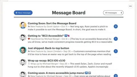 New in Basecamp: Sort the Message Board by Scott Upton Signa