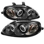 Honda Civic Spyder Projector Headlights - CCFL Halo - Black 
