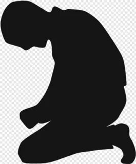 Praying - Silhouette Of Person Kneeling, Png Download - 329x