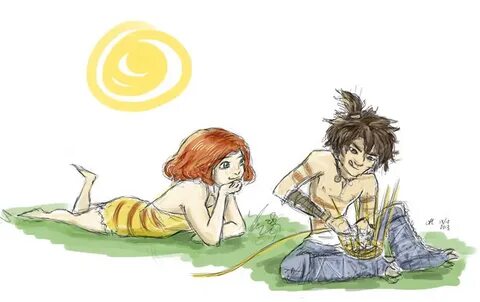 The Croods - Eep admires Guy's skills by anla on DeviantArt 