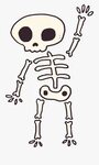 Clip Art Skeleton Cartoon - Transparent Background Skeleton 