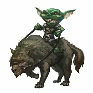 Male Goblin Worg Rider - Pathfinder PFRPG DND D&D 3.5 5th ed