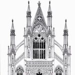Simple Gothic Architecture Drawing - Фото база