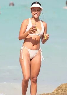 Karrueche Tran In a bikini for a day of fun at a beach in Mi