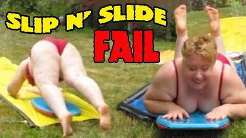 BBW Mom Slip n' Slide: FAIL - YouTube