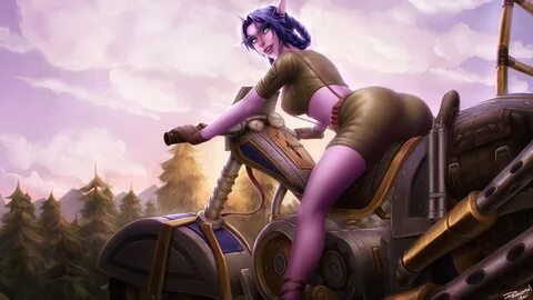 Wallpaper : World of Warcraft, Night Elves, motorcycle 2560x