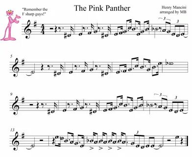 Pin Pink Panther Sheet Music For Mobile The Theme1275 Cake o