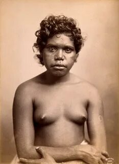 Australia: an Aboriginal woman. Albumen print by Henry King.