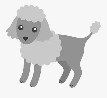 Fluffy Grey Poodle Puppy Free Clip Art - Poodle Clip Art , F