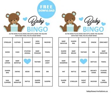 Free Printable Baby Shower Bingo Cards For Boy / Free Baby S