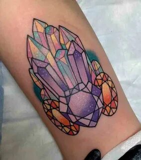 28 of the Finest Crystal Tattoos Crystal tattoo, Gem tattoo,