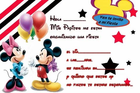 Invitaciones De Mickey Mouse Para Personalizar Gratis