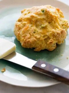 Jalapeno and Cheddar Cornmeal Biscuits recipe Spoon Fork Bac