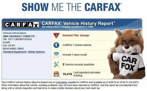 Отчет Carfax - система проверки автомобиля