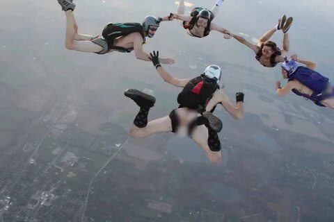 Naked Woman Skydiving